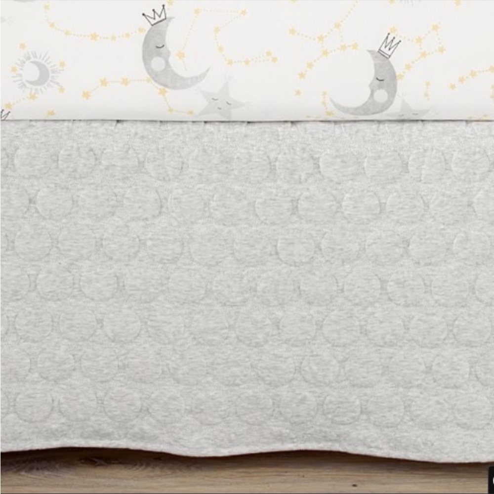 Pottery barn grey crib skirt
